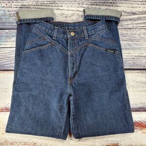Vintage Rockies Rocky Mountain High Waisted Western Bareback Blue Jeans, Size 25